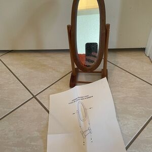 Vintage Wooden Frame Little Miss Doll House Floor Mirror